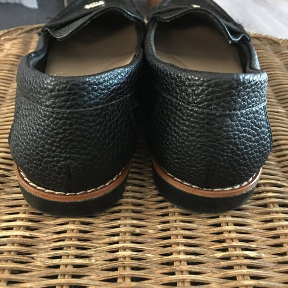Women's Anne Klein Loafers Shoes Size 8 Black Pebbled Vegan Leather Loafers - Picture 4 of 6